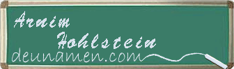 Arnim Hohlstein Visitenkarte